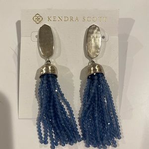 Silver and periwinkle Kendra Scott earrings